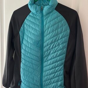 Teal and Black Quilted Jacket